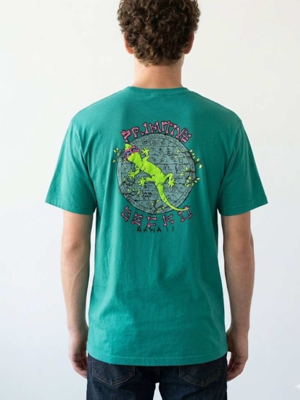 Gecko Hawaii Y2K Surf Graphic T-Shirt XXL 90s Style Puff Print Oversized Tee